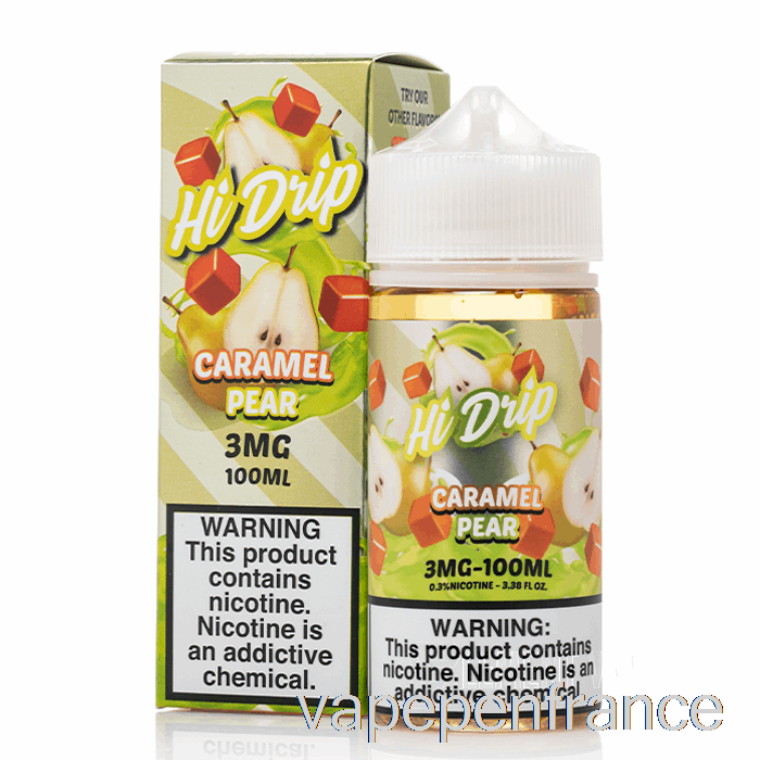 Poire Caramel - E-liquides Hi-drip - Stylo Vape 100 Ml 6 Mg